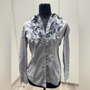 Banana Republic Ruffle Dress Shirt XS Petite